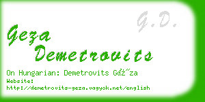geza demetrovits business card